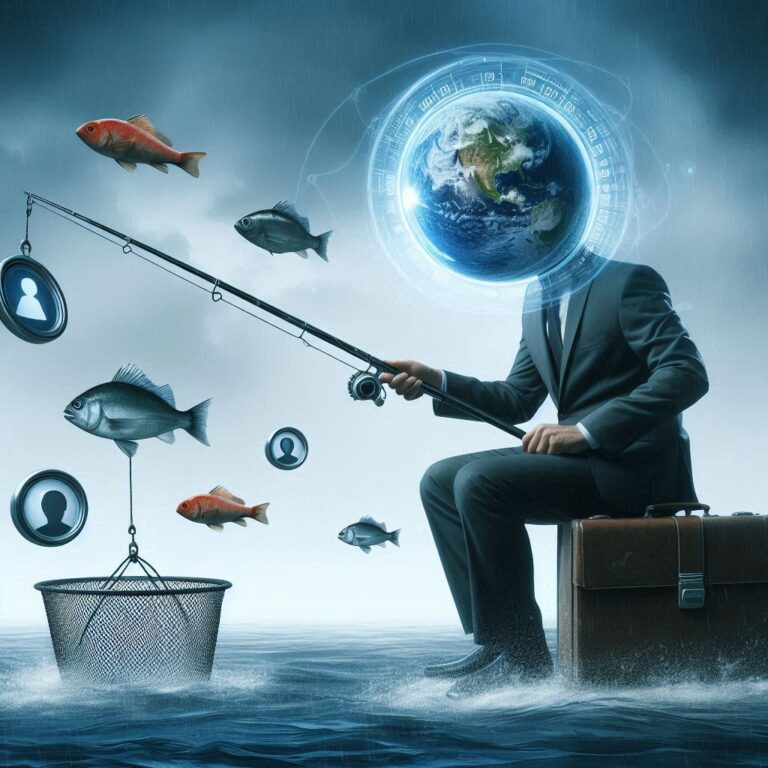 a person fishing for personal details of people
